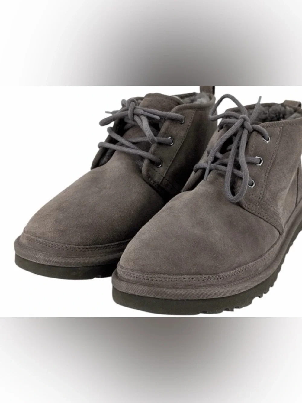 UGG Men's Neumel Gray Suede Lace-Up Ankle Boots Size 10